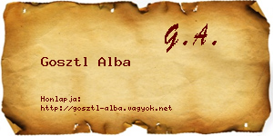 Gosztl Alba névjegykártya
